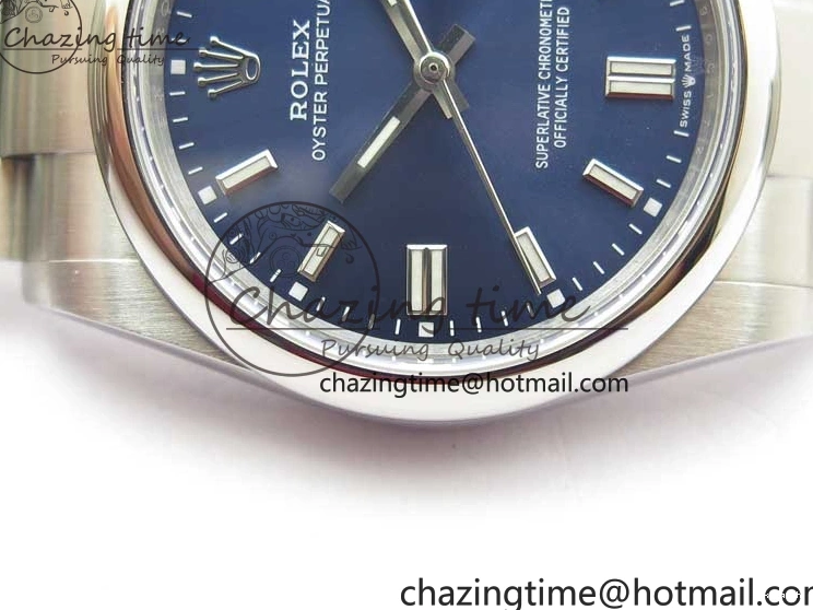 Blue 36mm Perpetual Dial Edition BP Best Bracelet 126000 Dark Oyster on SS 0412